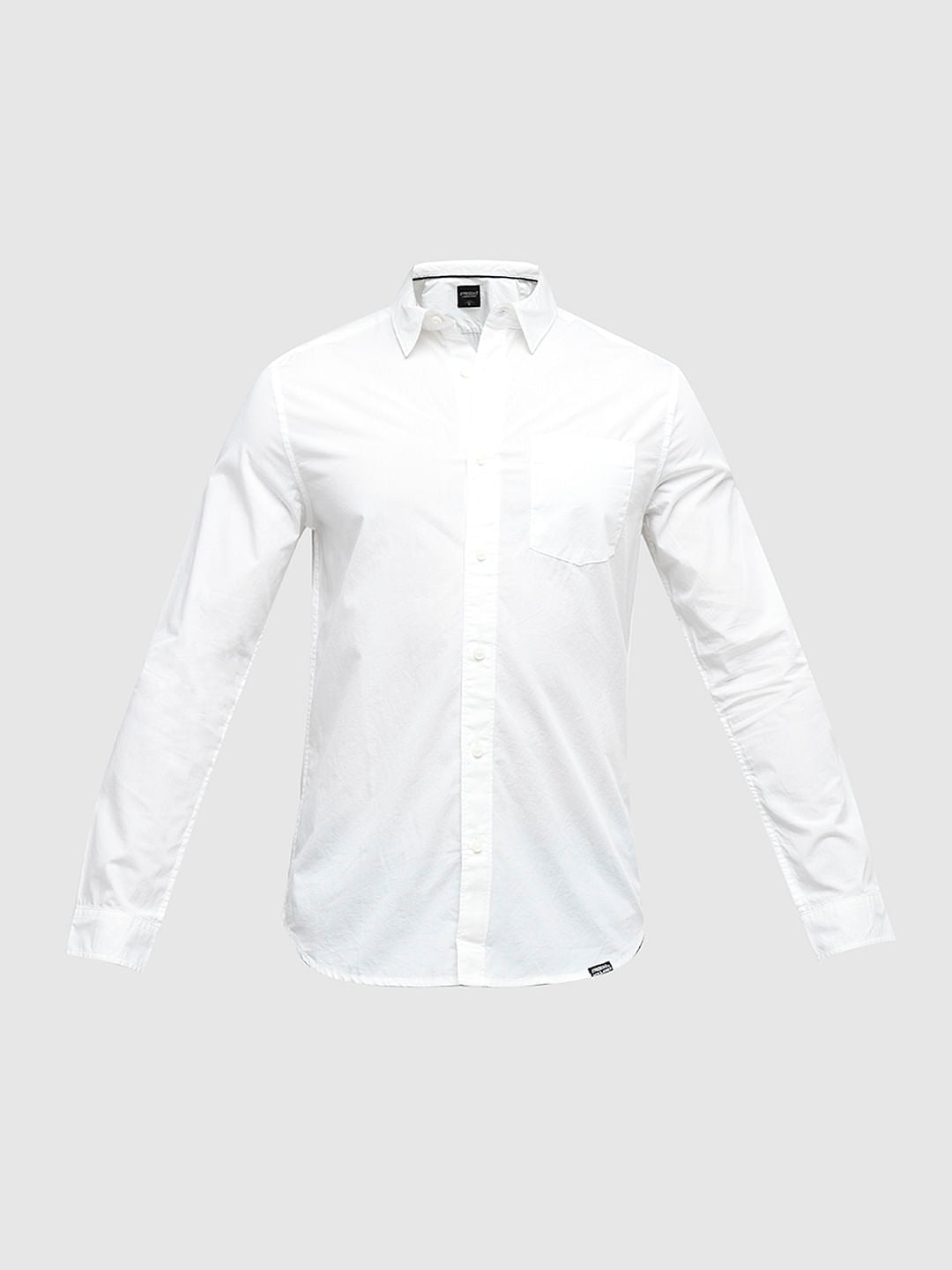 PRODUKT by JACK&JONES White Cotton Full Sleeves Shirt