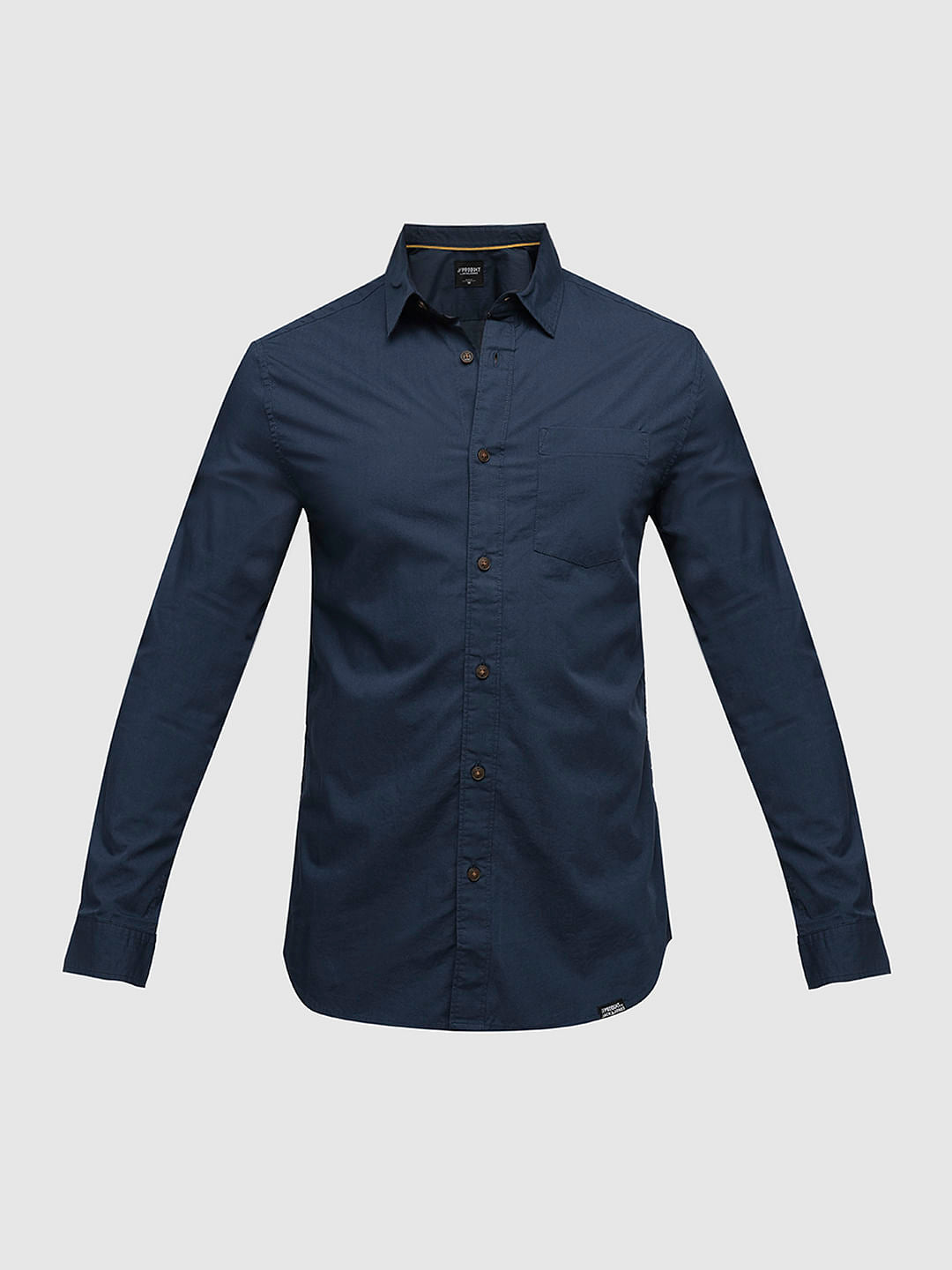 PRODUKT by JACK&JONES Dark Blue Cotton Full Sleeves Shirt