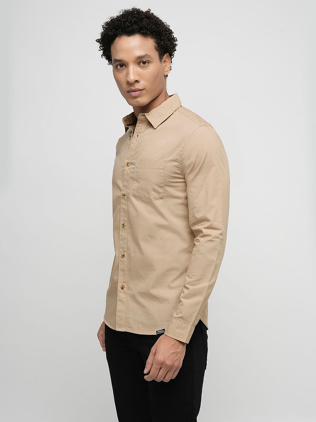 PRODUKT by JACK&JONES Brown Cotton Full Sleeves Shirt