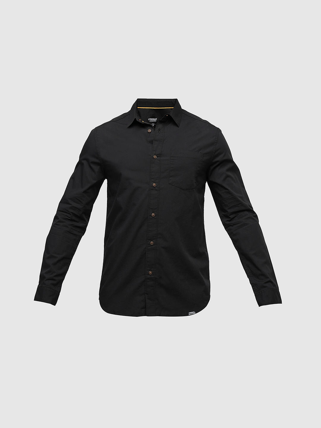 PRODUKT by JACK&JONES Black Cotton Full Sleeves Shirt