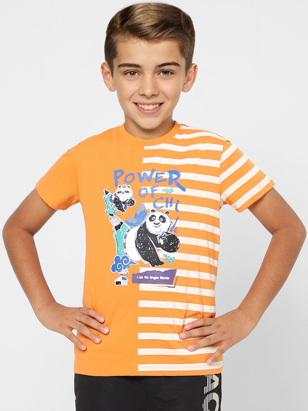 Boys X Kung Fu Panda Orange Graphic Print T-shirt