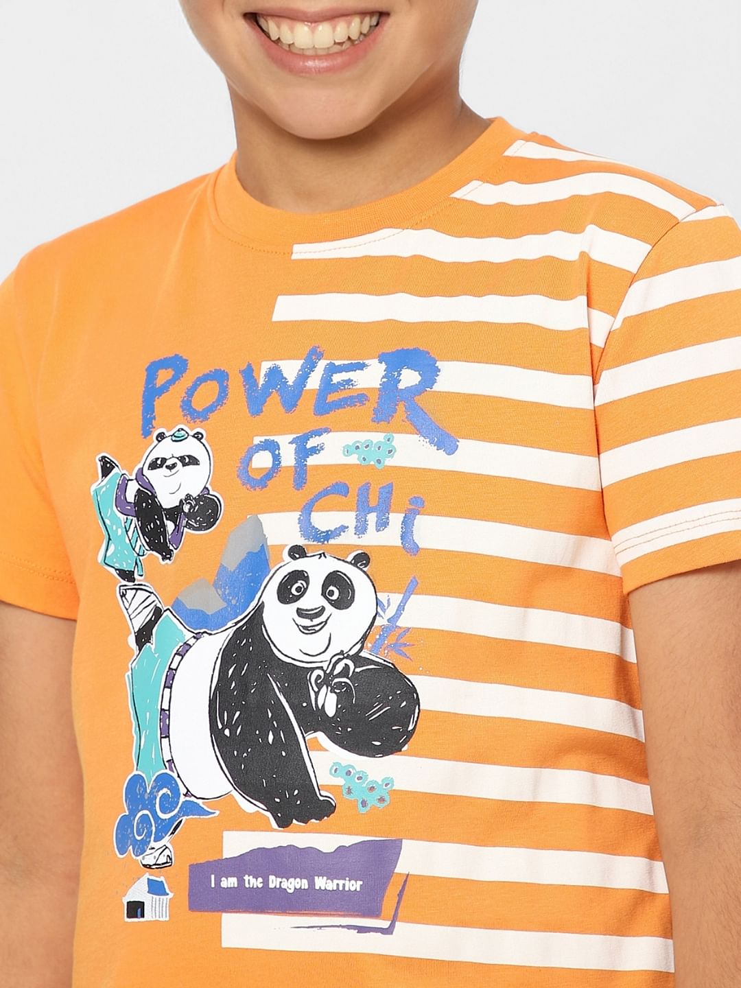 Boys X Kung Fu Panda Orange Graphic Print T-shirt