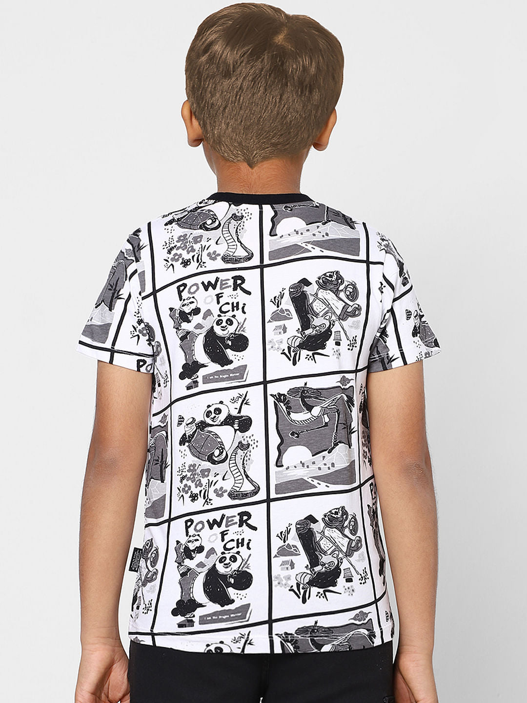 Boys X Kung Fu Panda White Graphic Print T-shirt