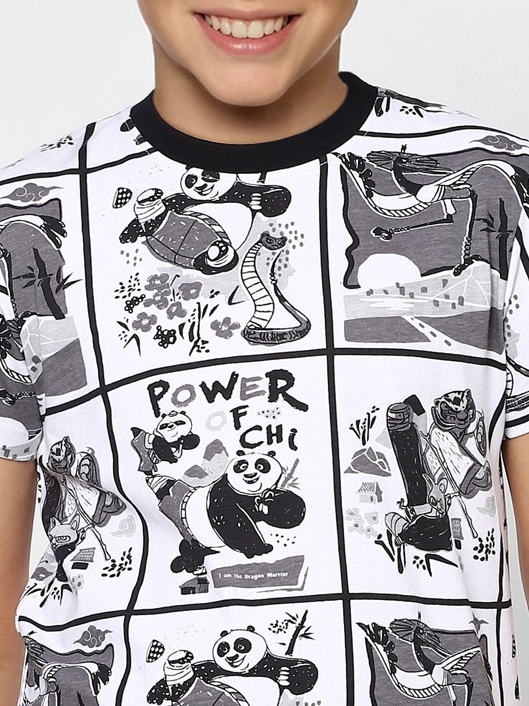 Boys X Kung Fu Panda White Graphic Print T-shirt