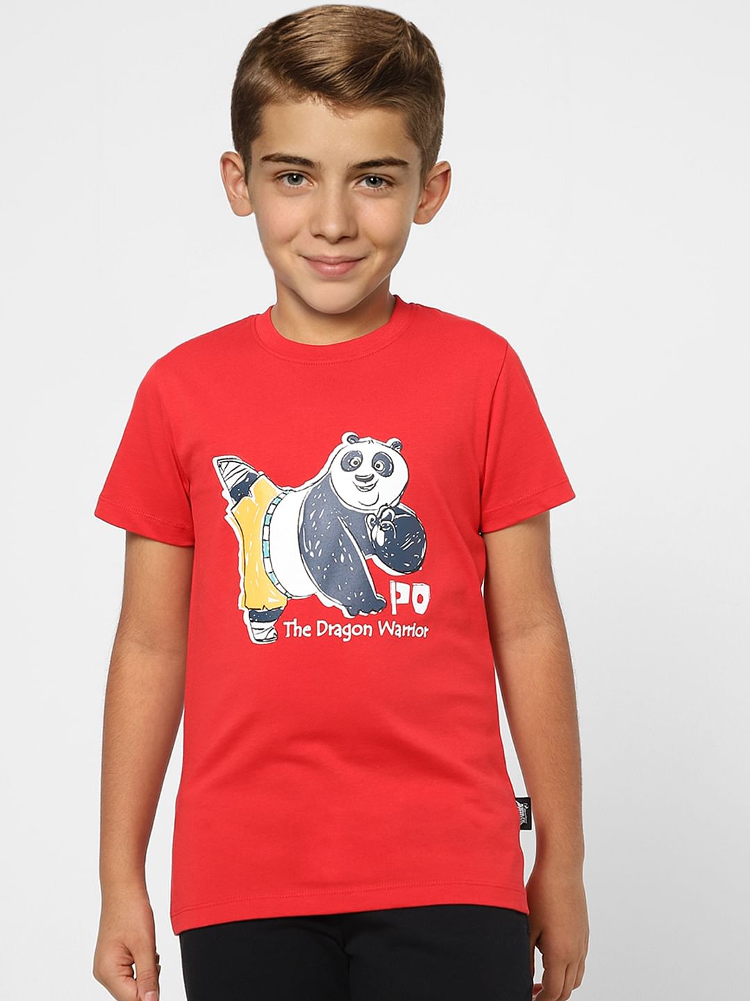 Boys X Kung Fu Panda Red Graphic Print T-shirt