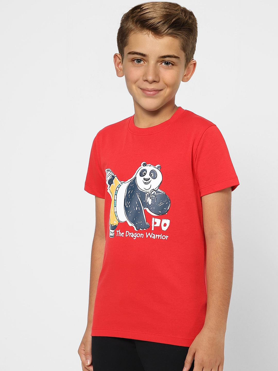 Boys X Kung Fu Panda Red Graphic Print T-shirt