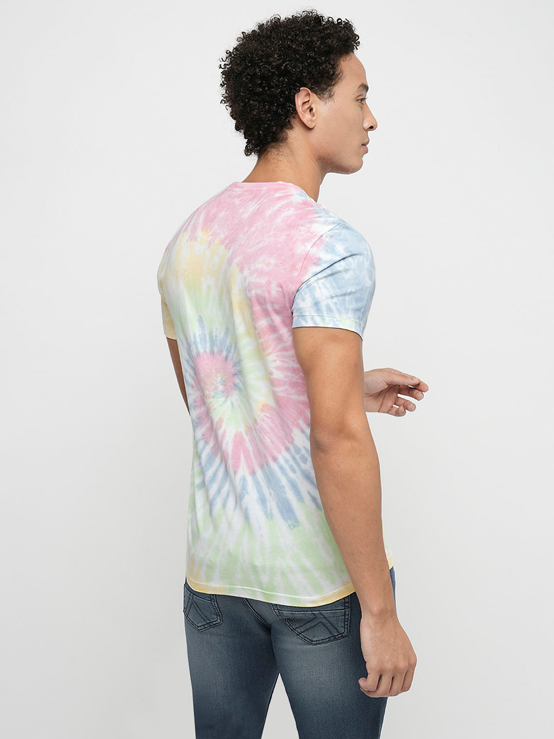 PRODUKT by JACK&JONES Pink Printed Crew Neck T-shirt