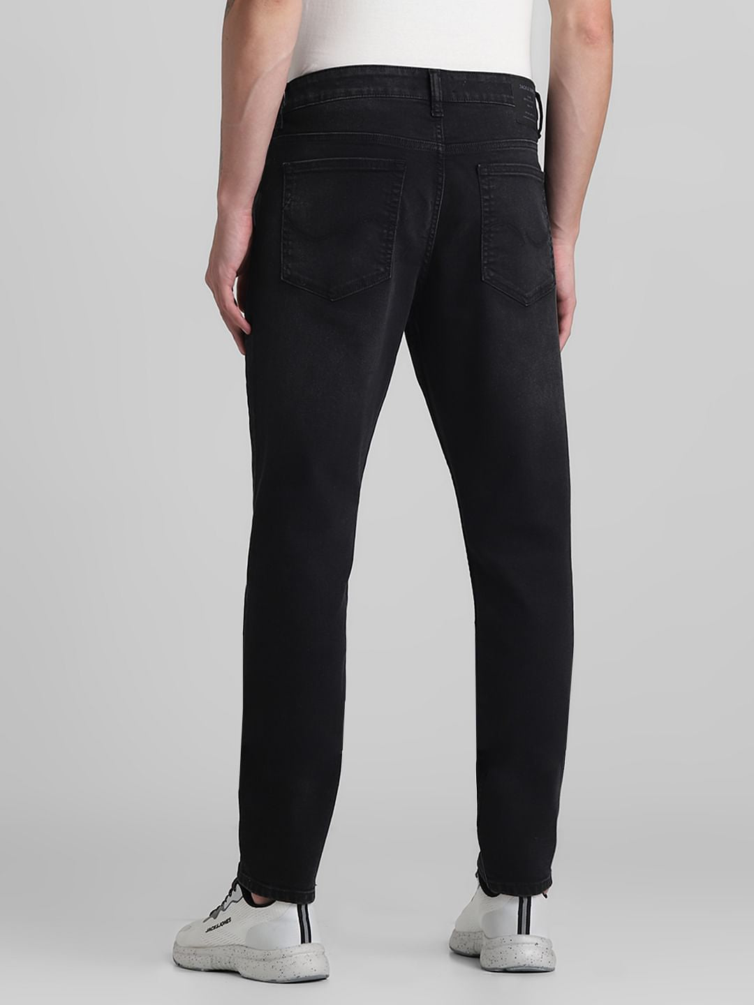 Black Low Rise Distressed Glenn Slim Jeans