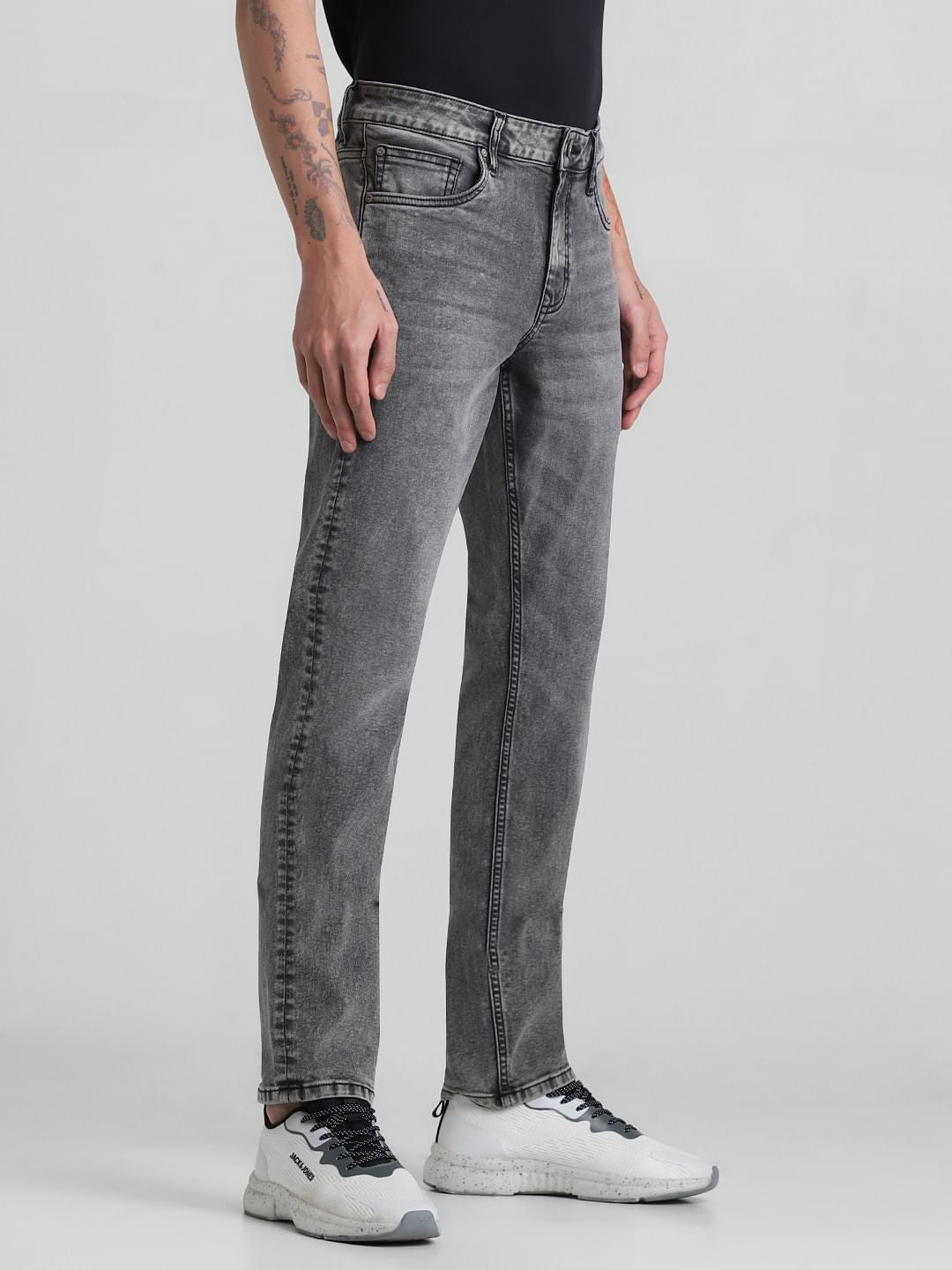 Grey Low Rise Slim Fit Jeans
