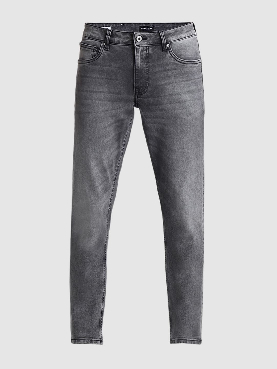 Grey Mid Rise Brak Slim Fit Jeans