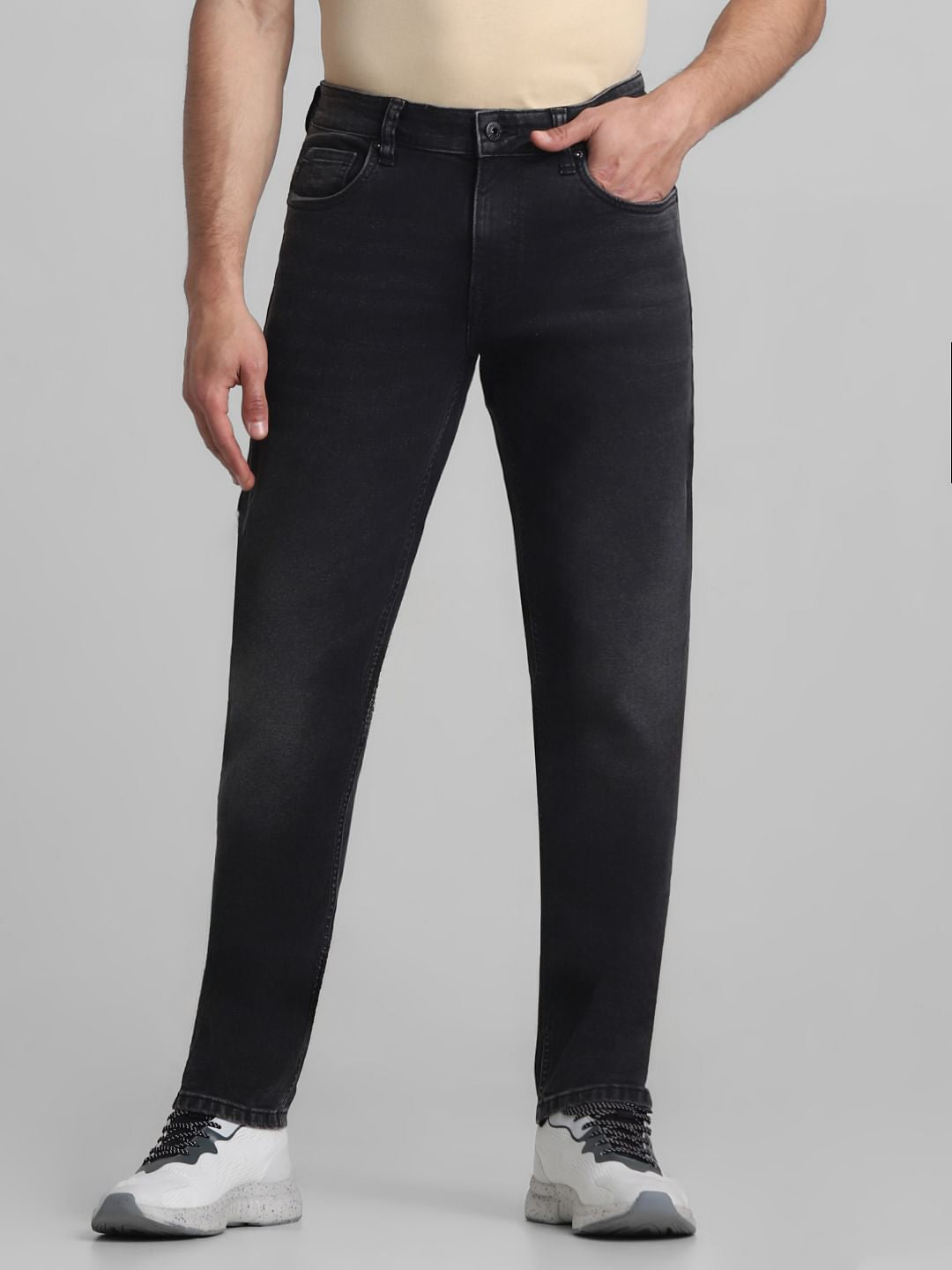Grey Low Rise Washed Glenn Slim Jeans - 28/30