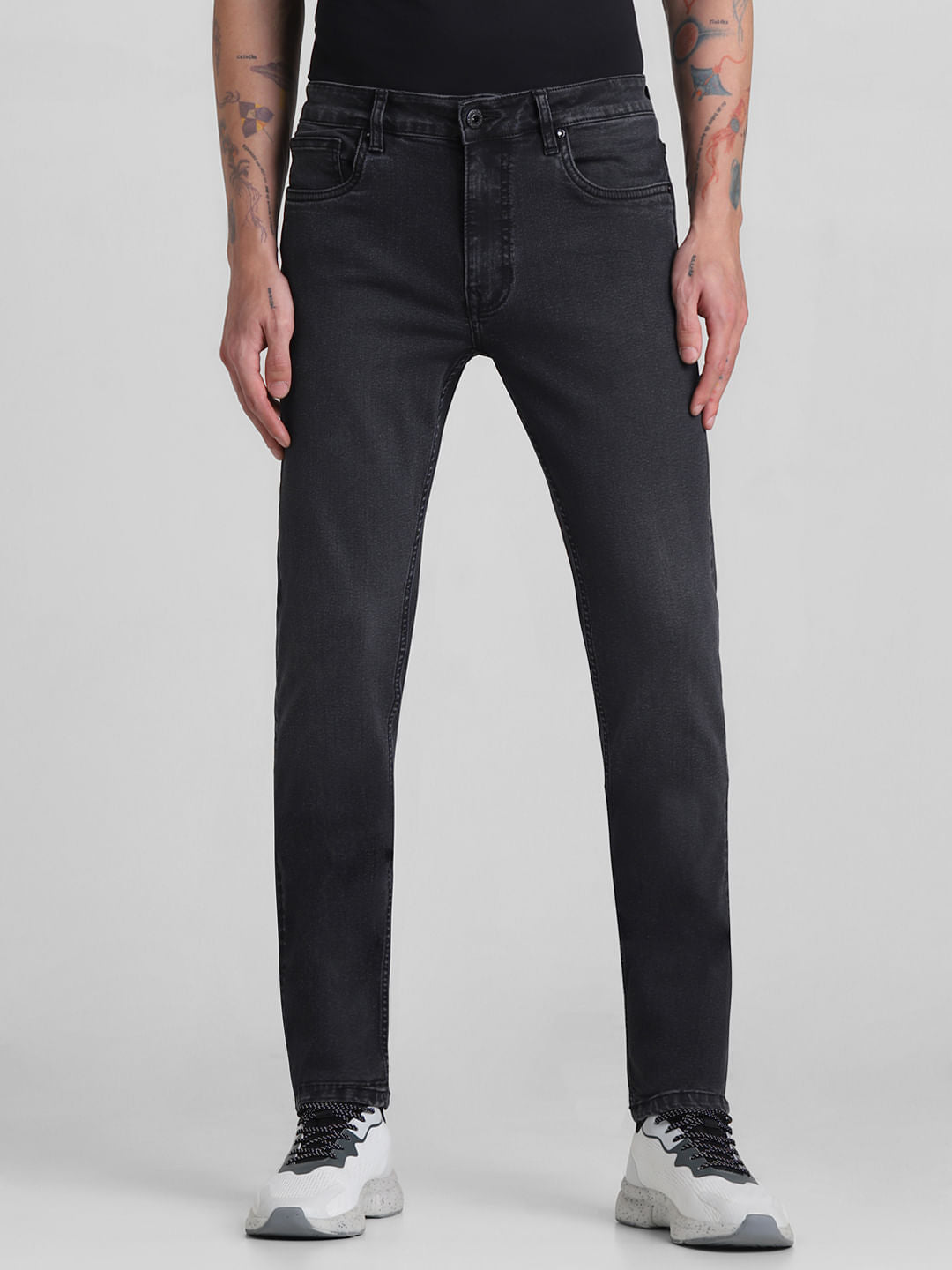 Dark Grey Low Rise Ben Skinny Fit Jeans - 32/32
