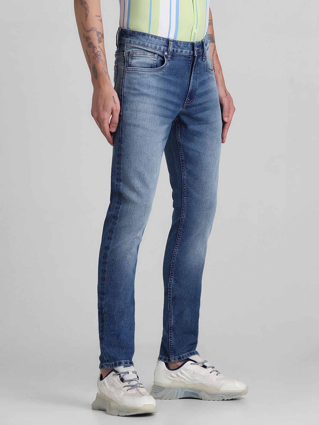 Light Blue Low Rise Slim Fit Jeans