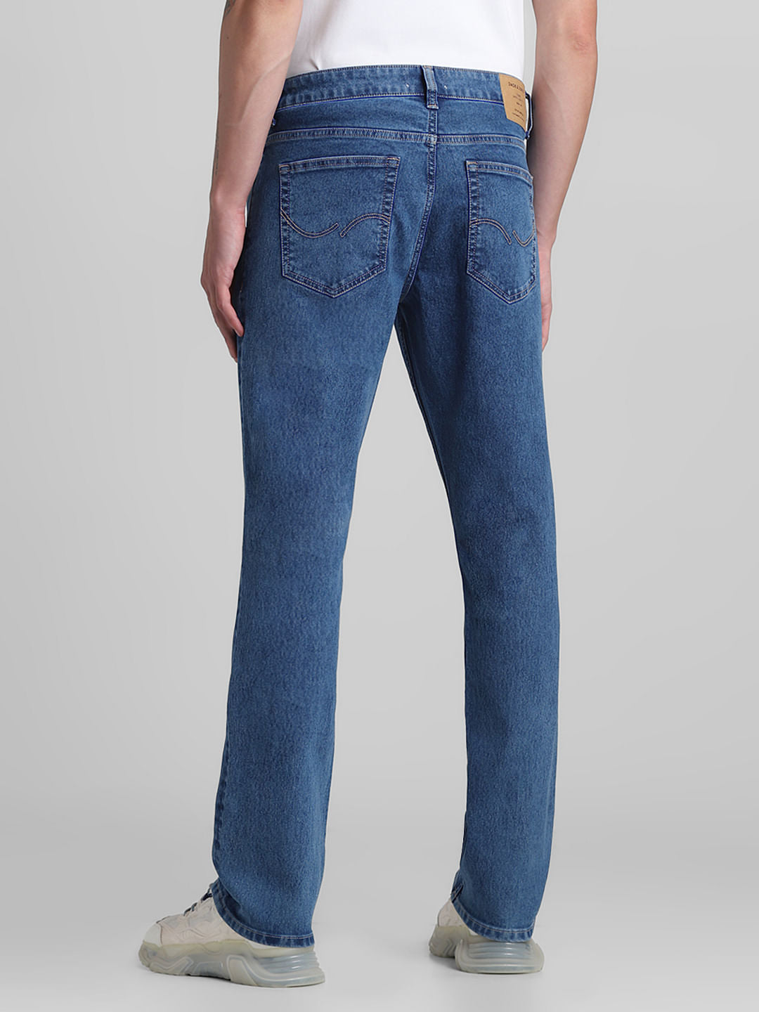 Light Blue Mid Rise Regular Fit Jeans