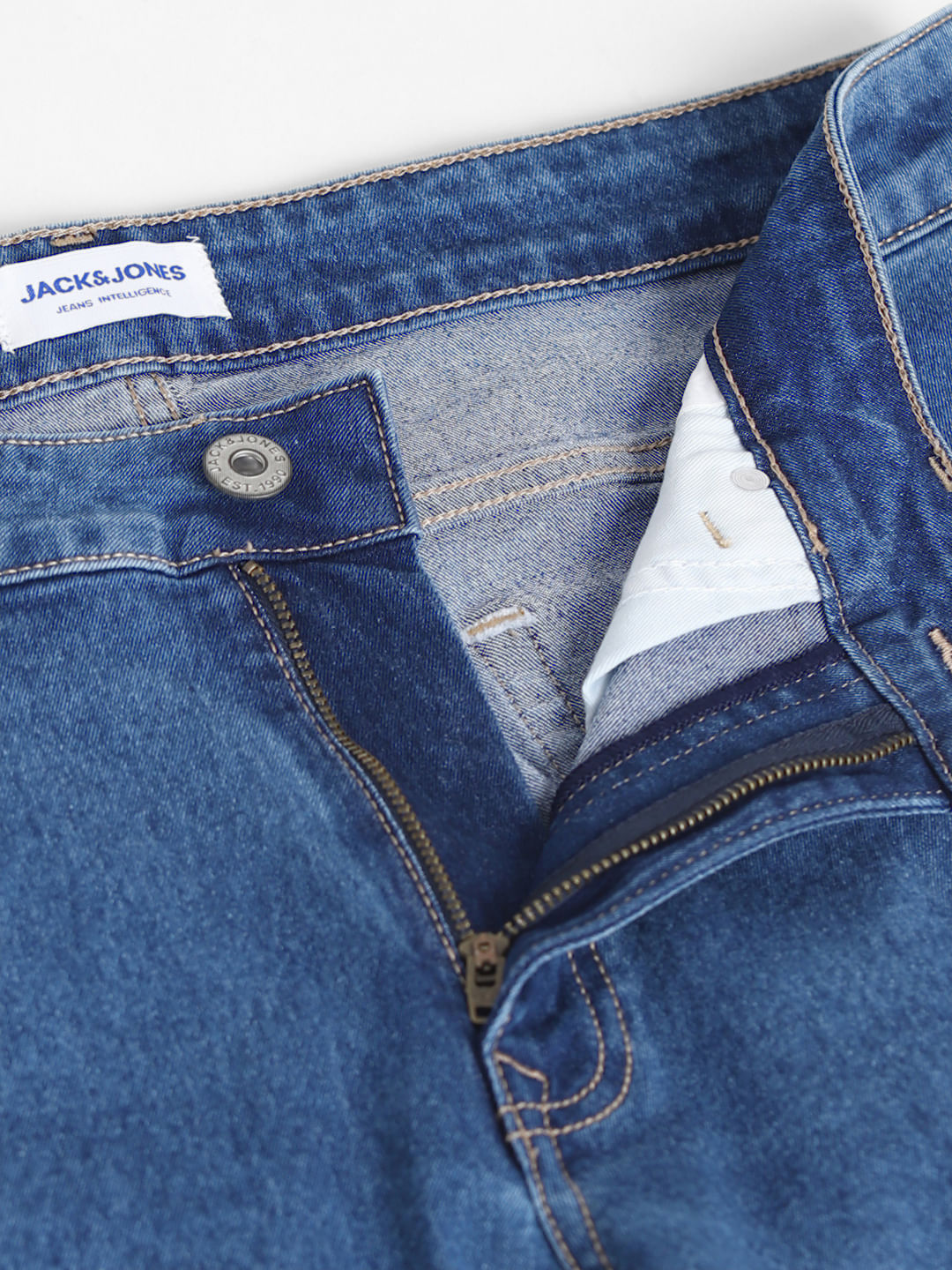 Light Blue Mid Rise Regular Fit Jeans