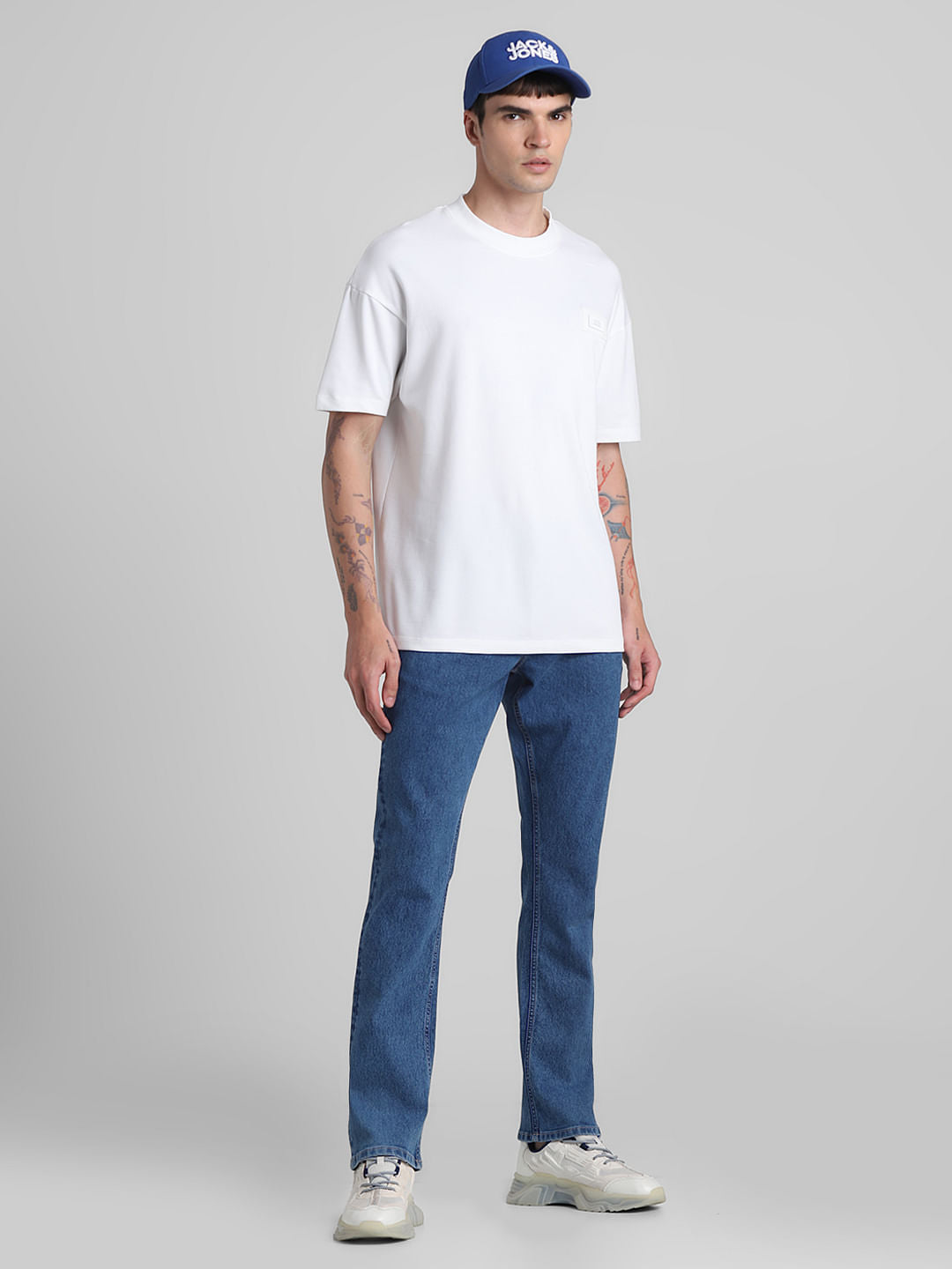 Light Blue Mid Rise Regular Fit Jeans