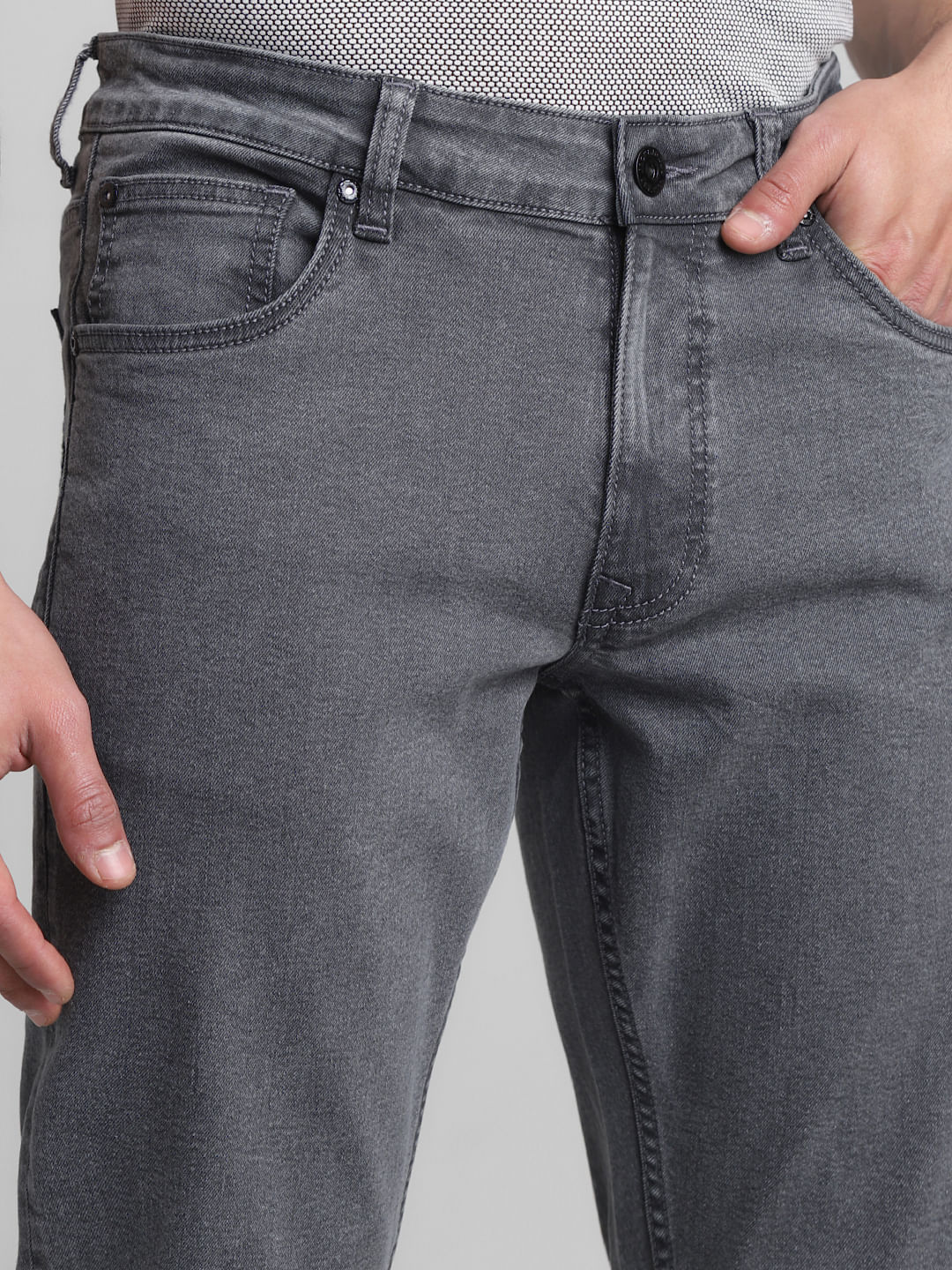 Grey Low Rise Glenn Slim Fit Jeans