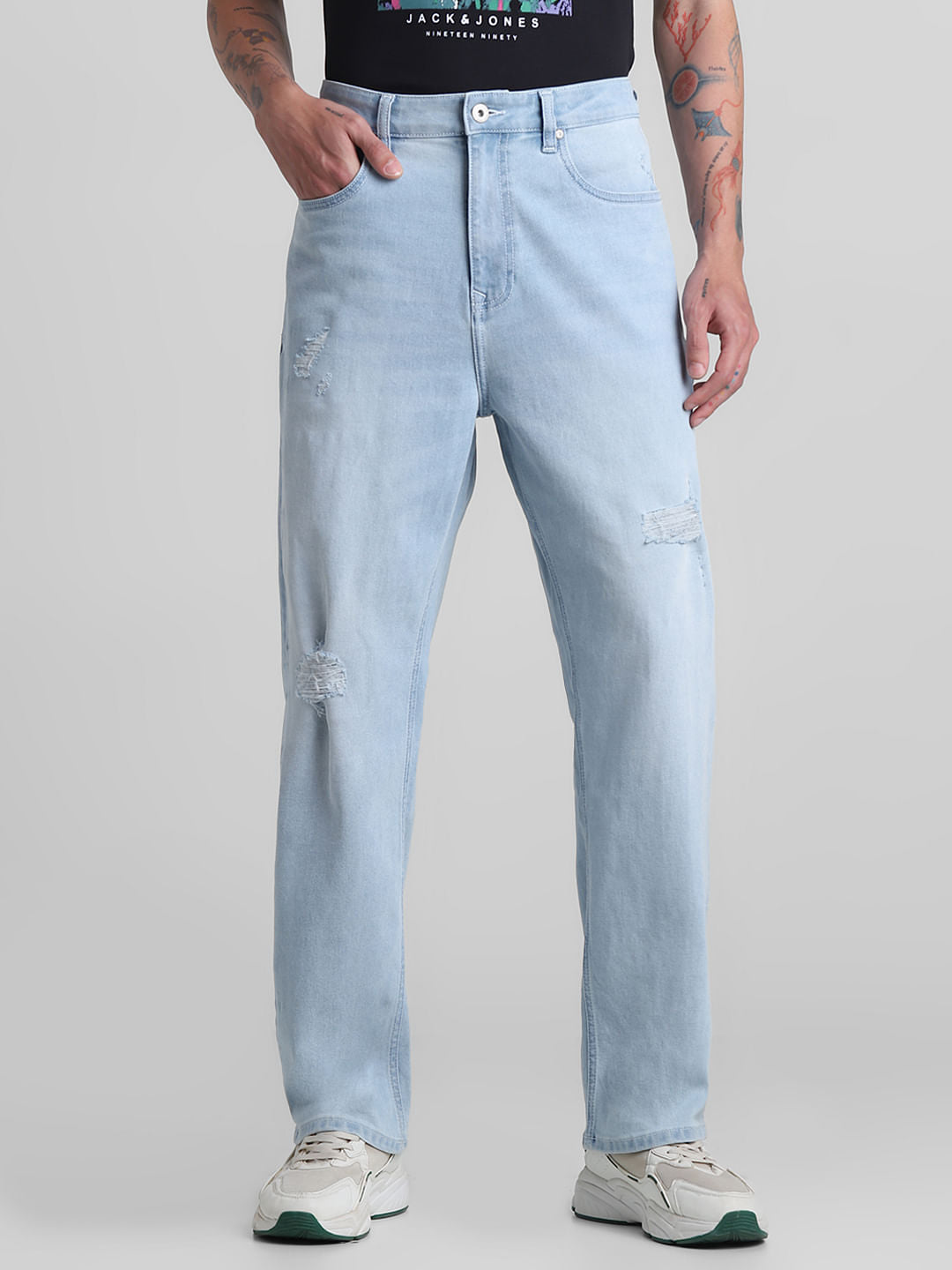 Light Blue High Rise Dario Loose Fit Jeans - 28/30