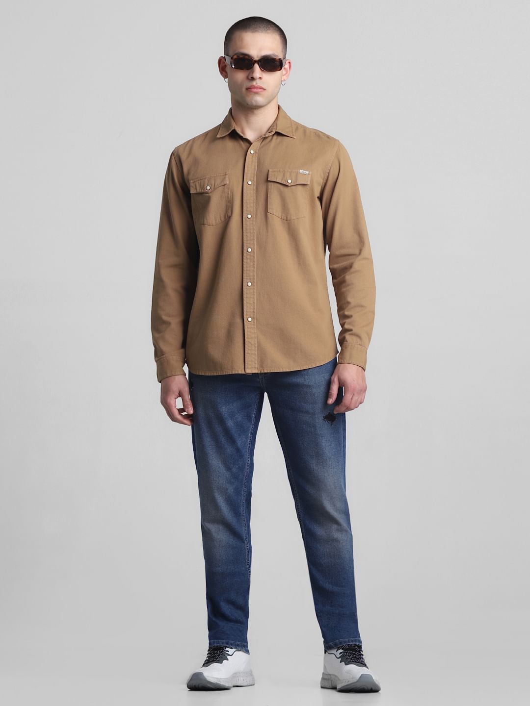 Blue Low Rise Distressed Ben Skinny Jeans