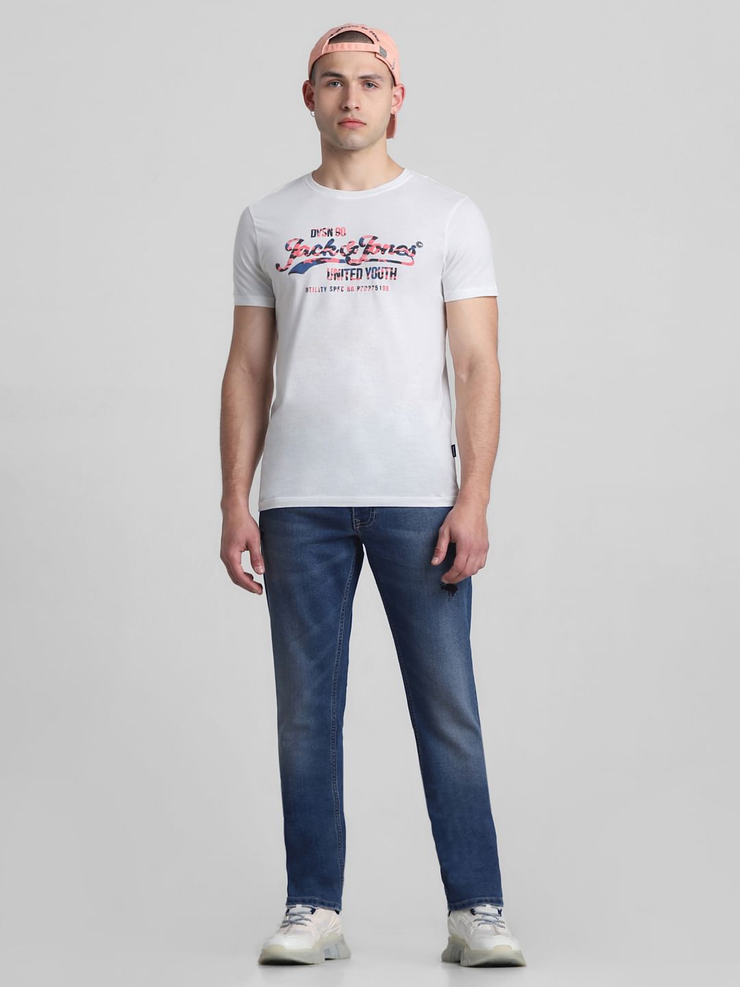 Blue Low Rise Distressed Glenn Slim Jeans