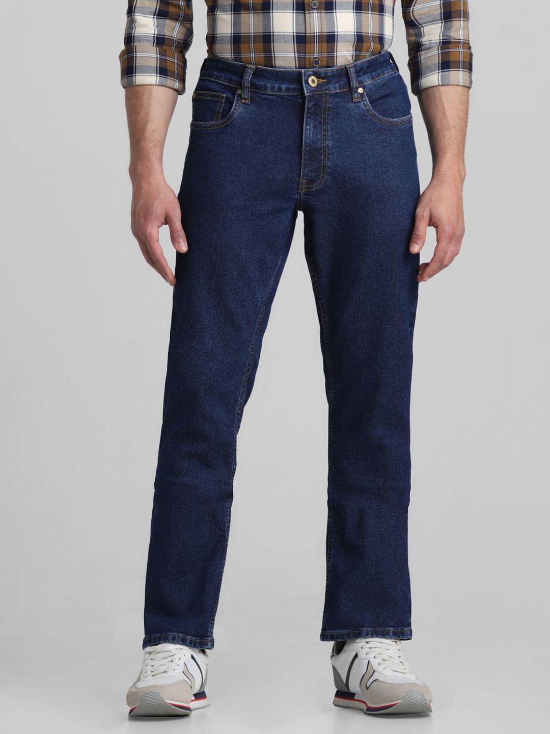 Blue Mid Rise Clark Regular Fit Jeans - 32/32
