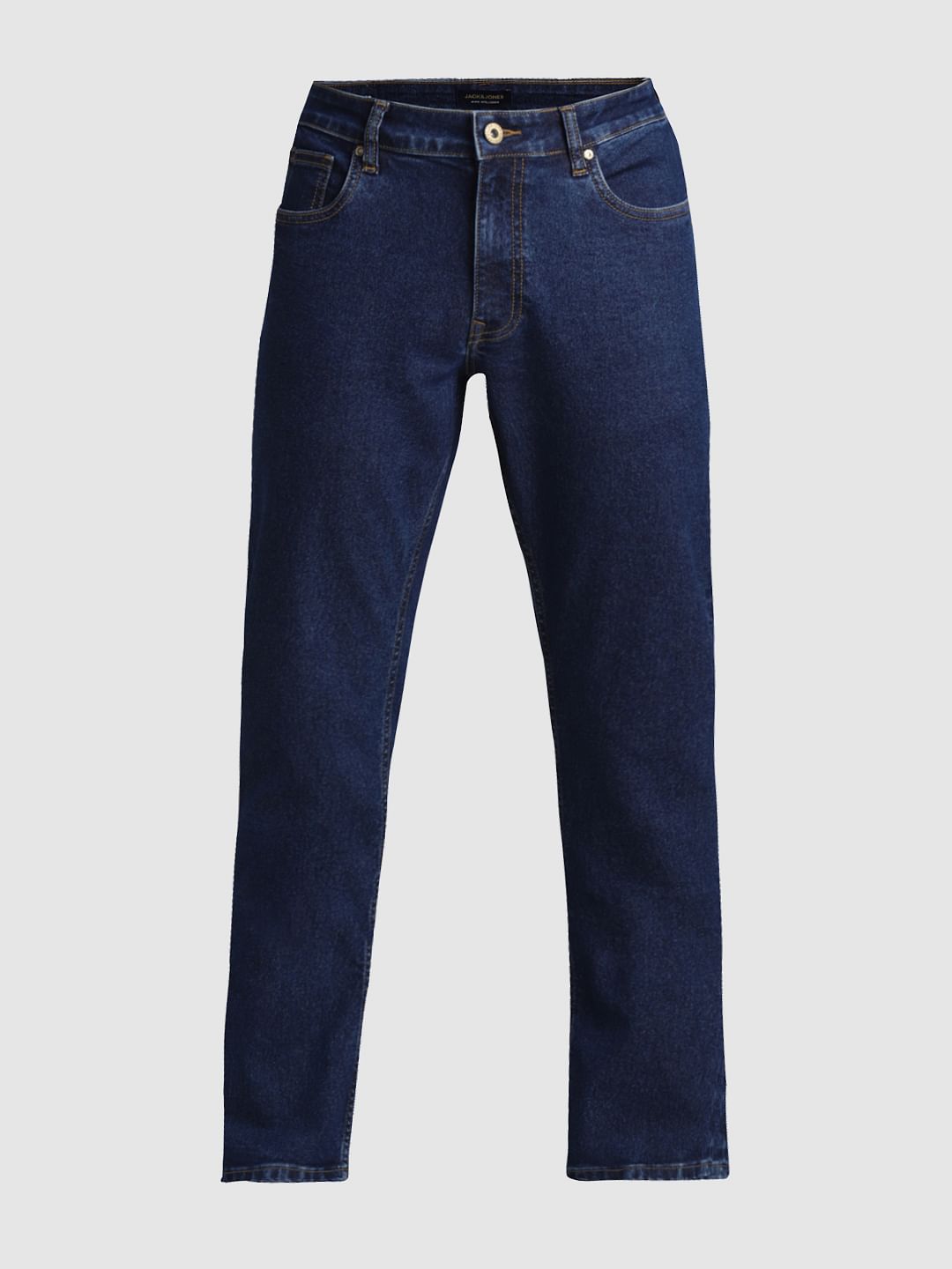 Blue Mid Rise Clark Regular Fit Jeans