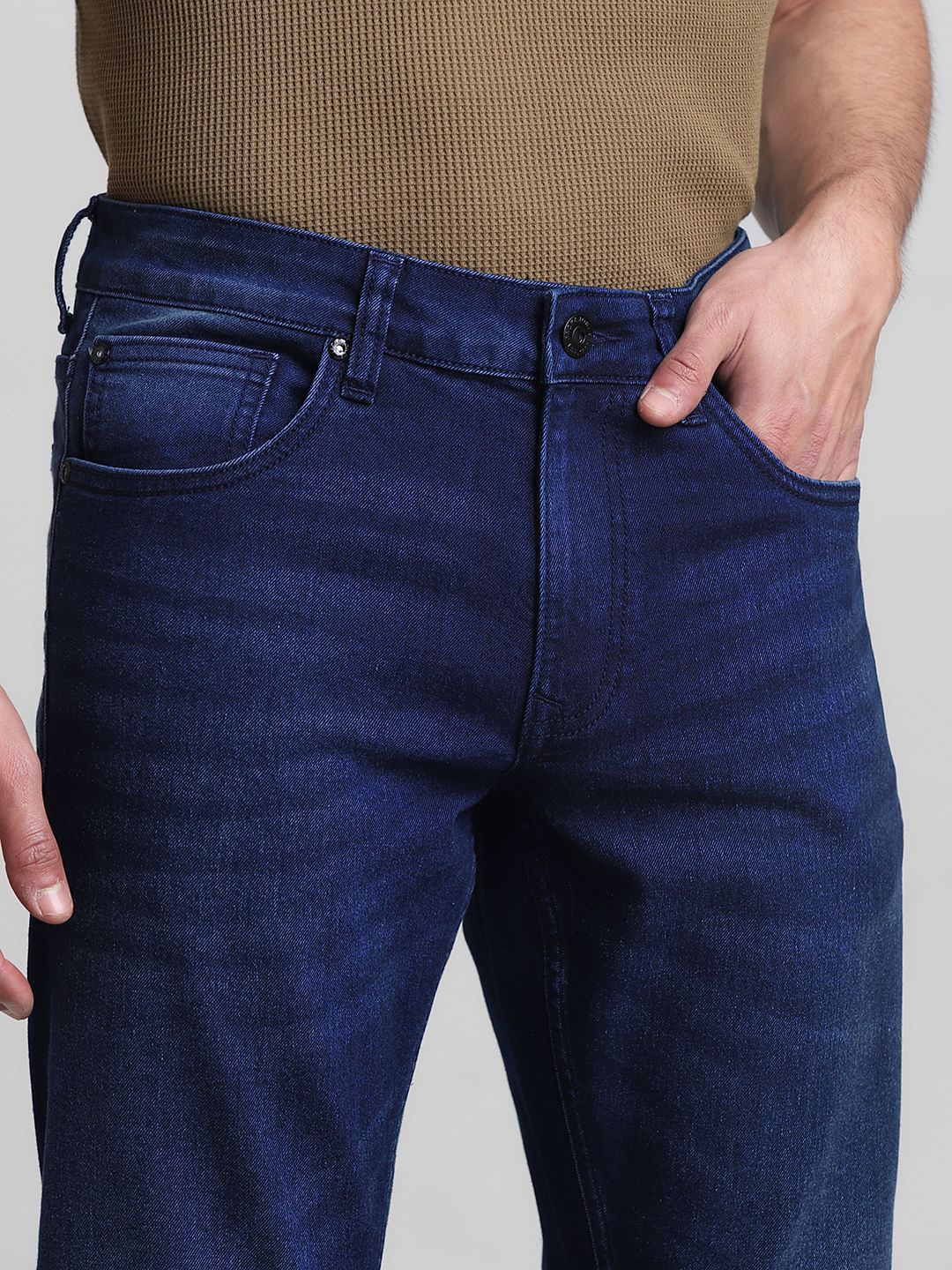 Dark Blue Low Rise Glenn Slim Fit Jeans