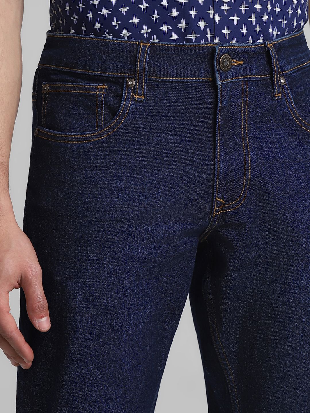 Dark Blue Low Rise Glenn Slim Fit Jeans