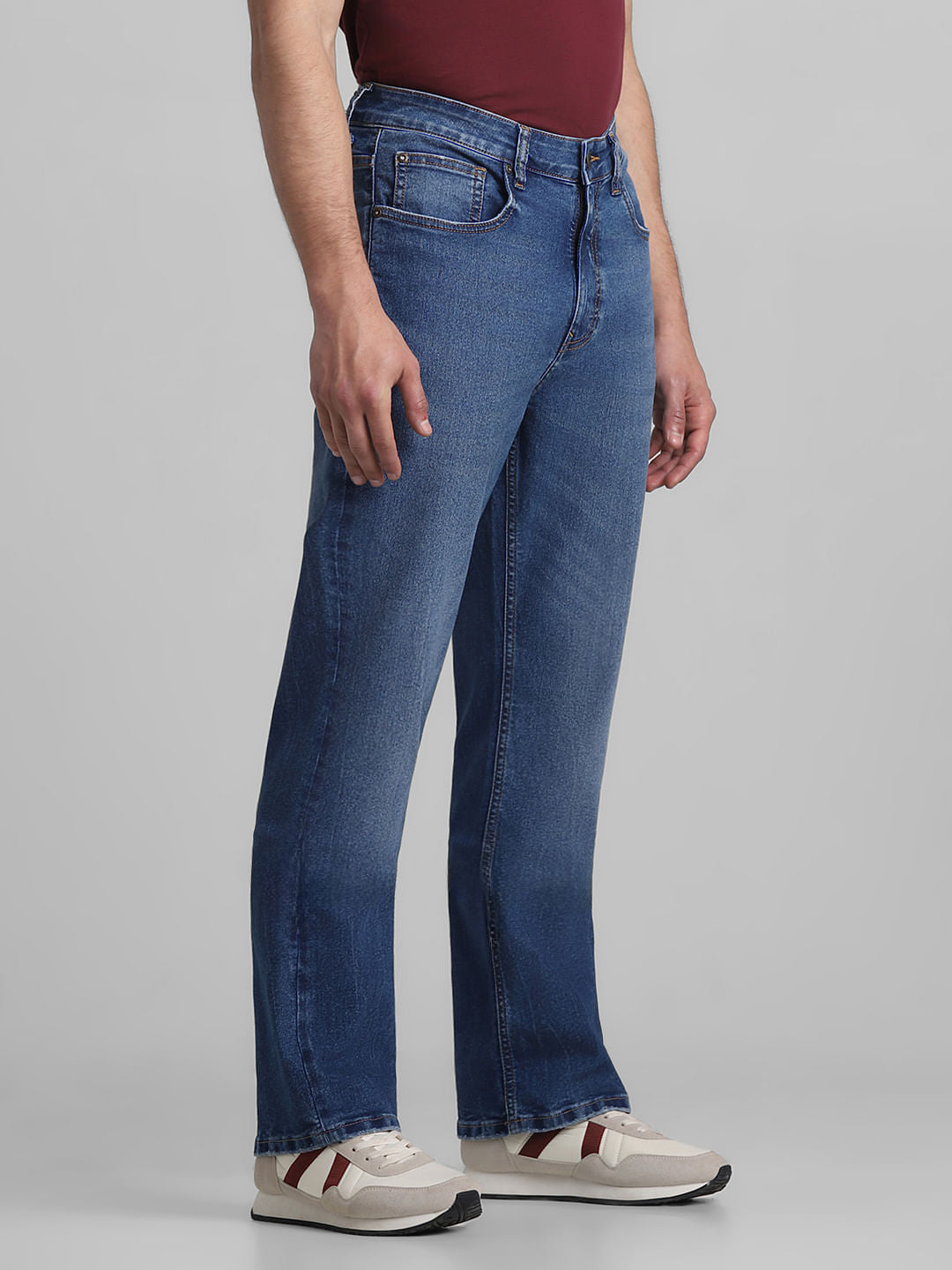 Blue High Rise Washed Ray Bootcut Jeans