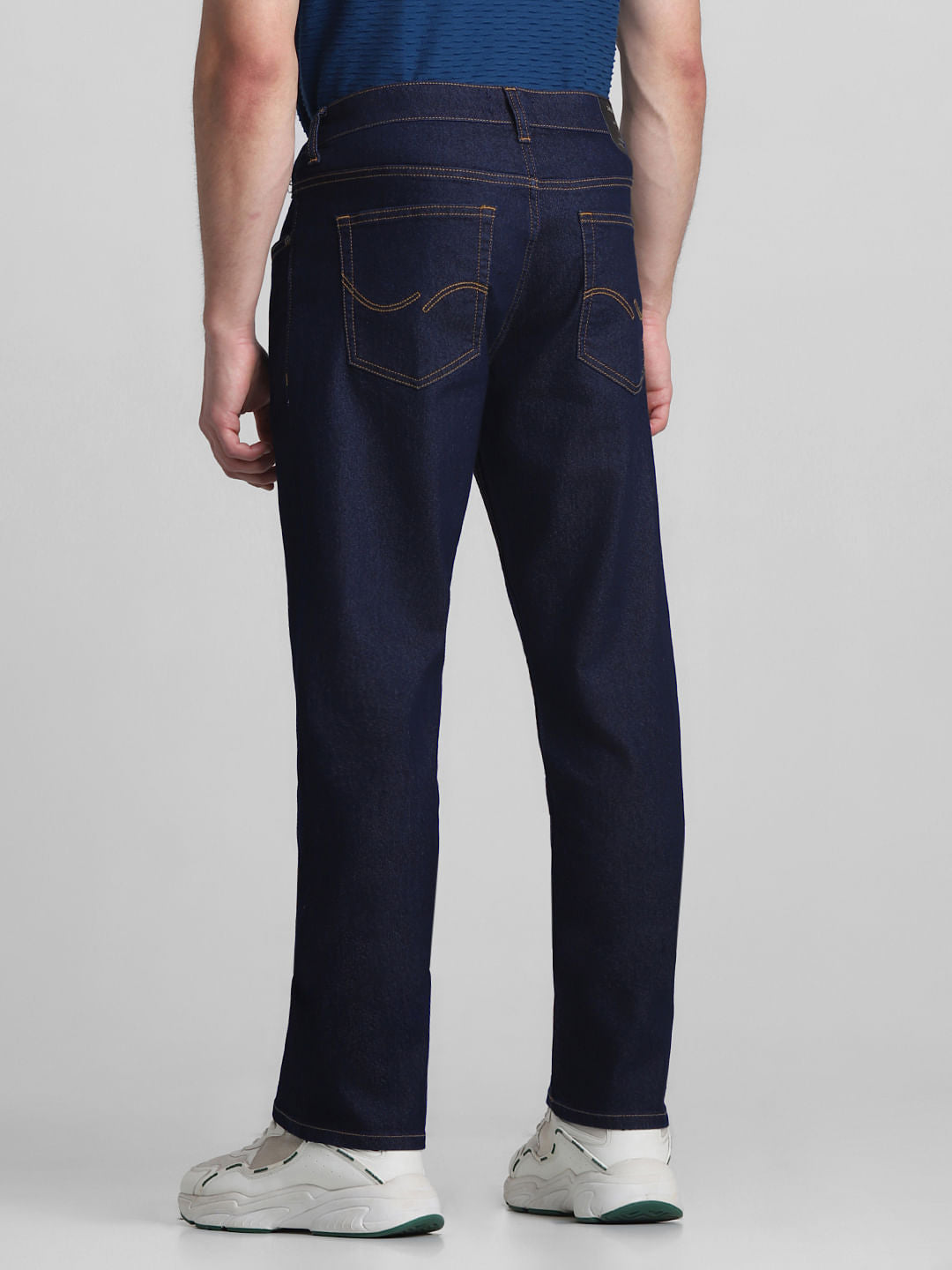 Dark Blue Mid Rise Clark Regular Fit Jeans