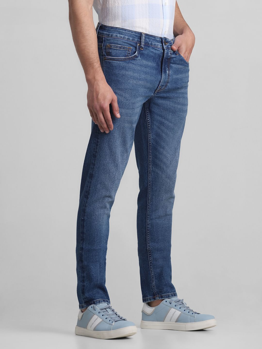Blue Low Rise Glenn Slim Fit Jeans