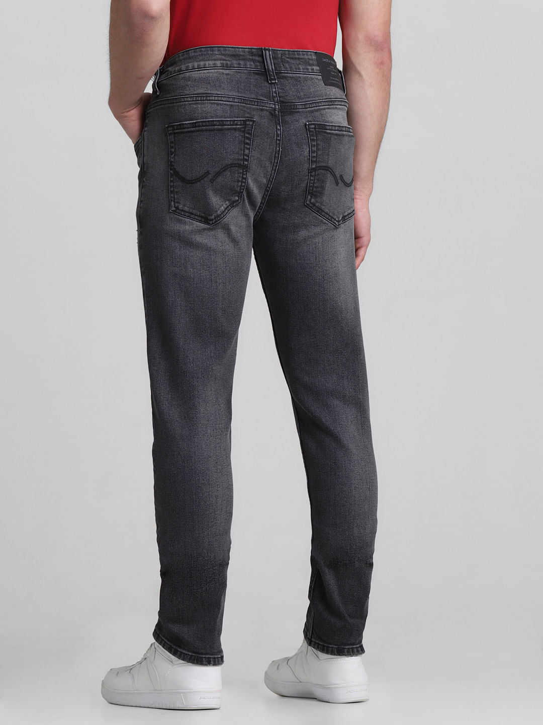 Grey Low Rise Distressed Ben Skinny Jeans