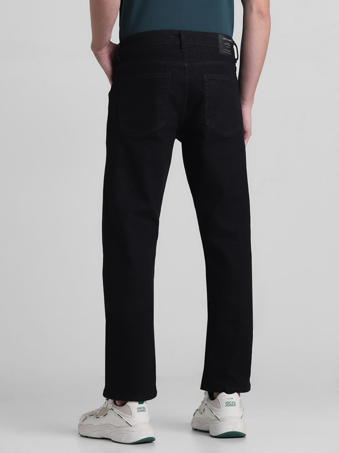 Black Mid Rise Clark Regular Fit Jeans