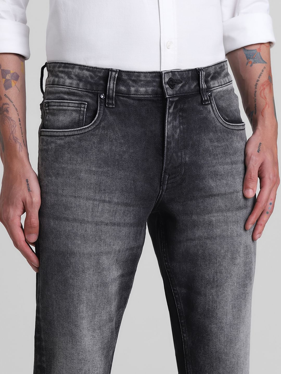 Light Grey Low Rise Glenn Slim Fit Jeans