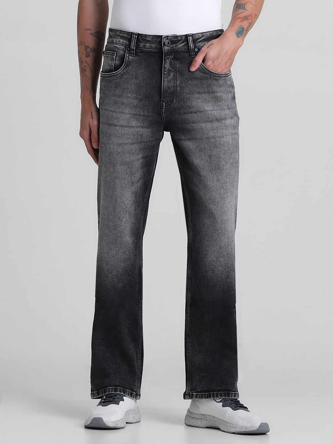 Grey High Rise Ray Bootcut Fit Jeans - 28/30