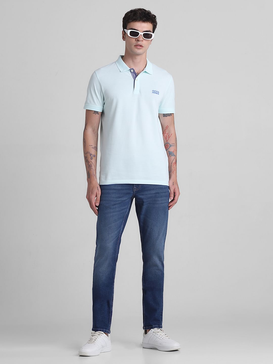 Blue Low Rise Glenn Slim Fit Jeans