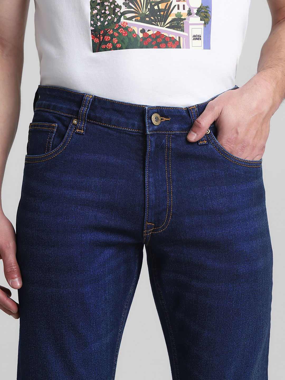 Dark Blue Low Rise Glenn Slim Fit Jeans