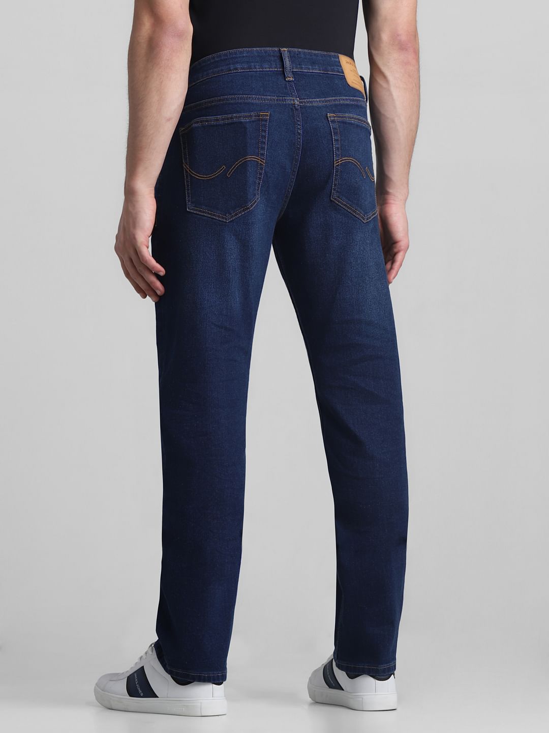 Dark Blue Mid Rise Clark Regular Fit Jeans