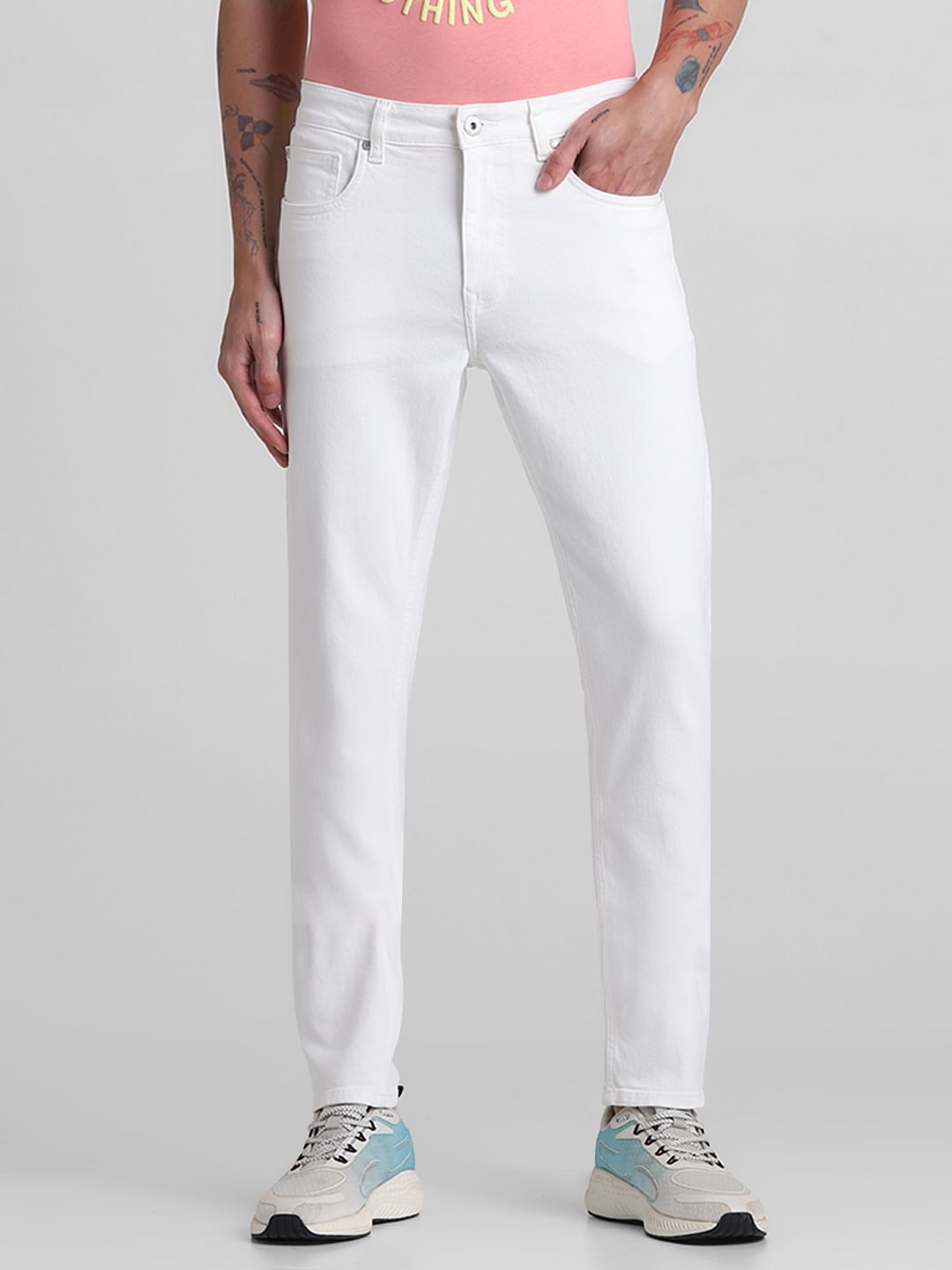 White Low Rise Ben Skinny Fit Jeans - 28/30