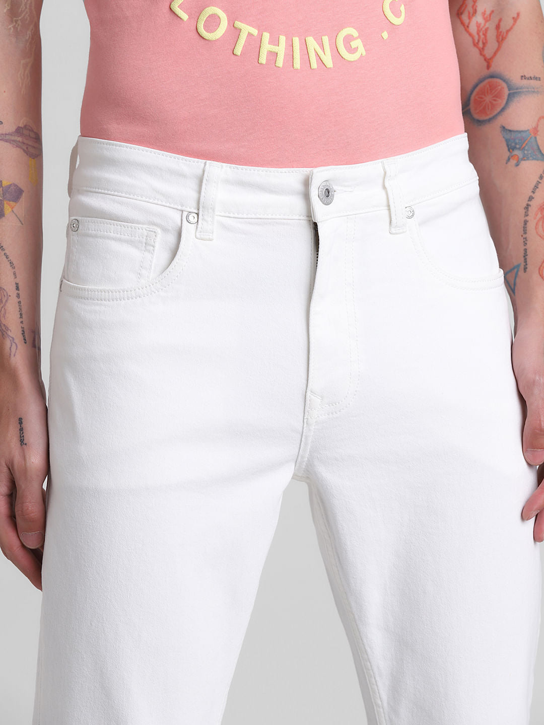 White Low Rise Ben Skinny Fit Jeans