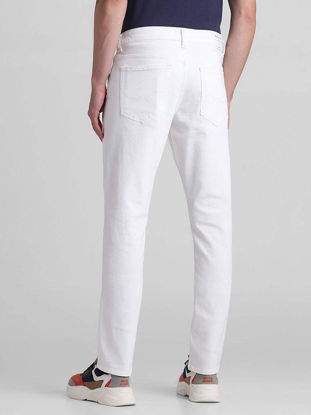 White Low Rise Glenn Slim Fit Jeans