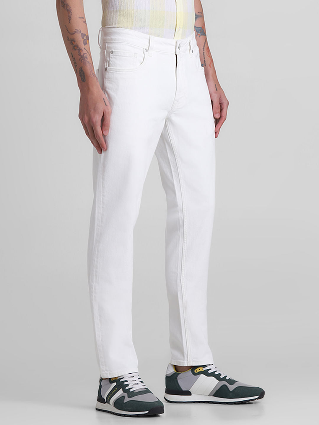 White Low Rise Glenn Slim Fit Jeans