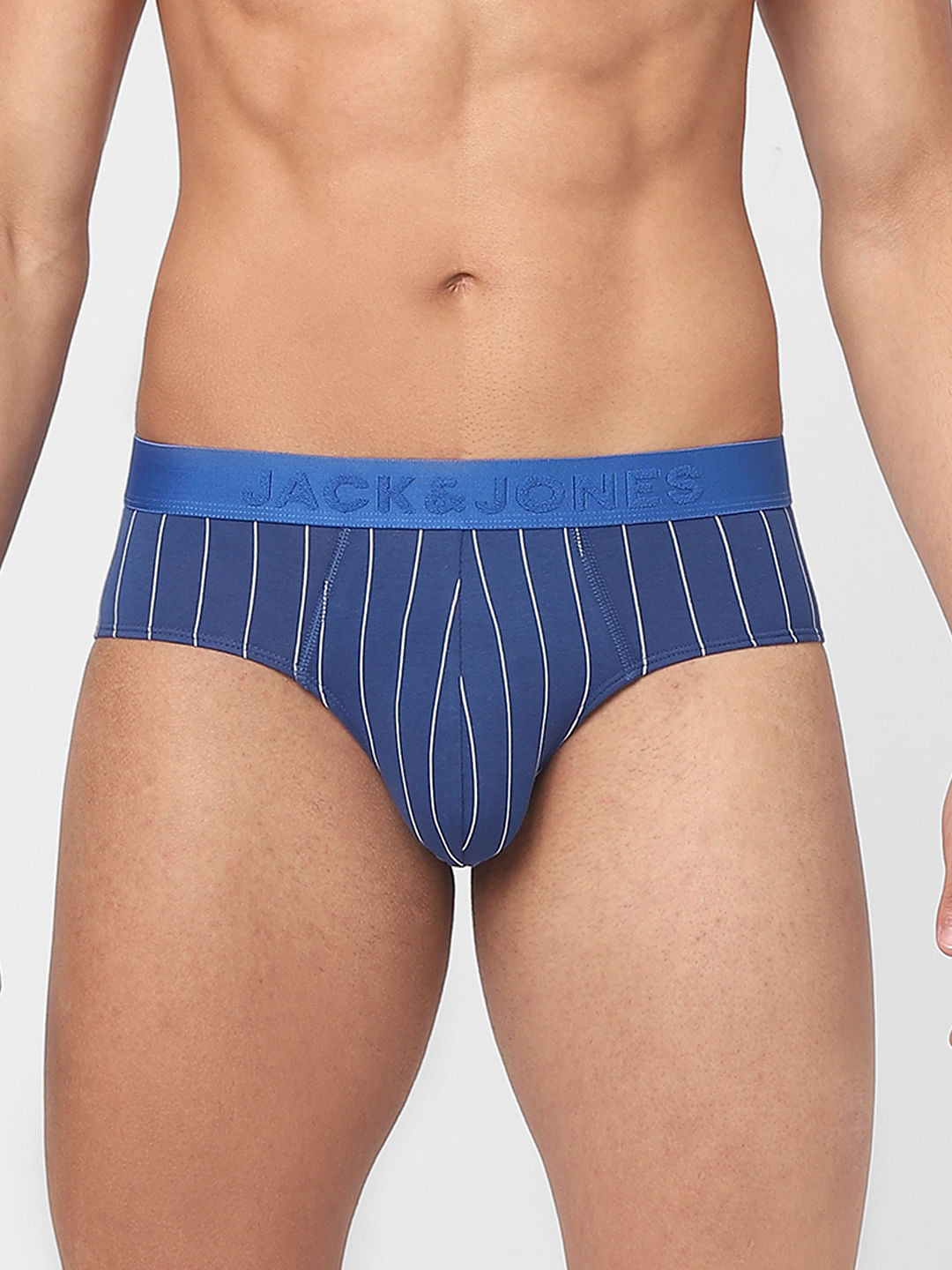Blue Striped Briefs - S