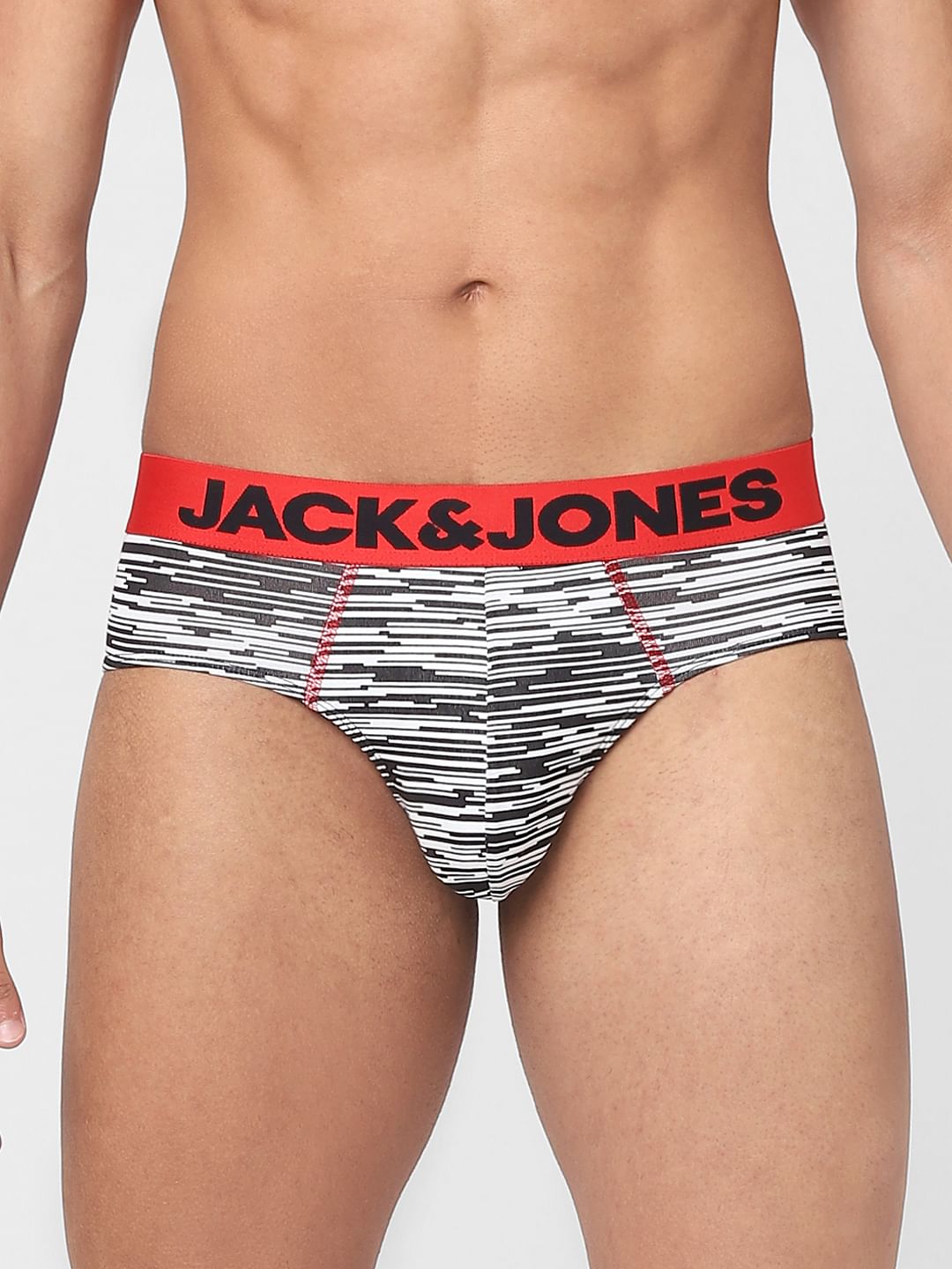 Black Printed Briefs - S