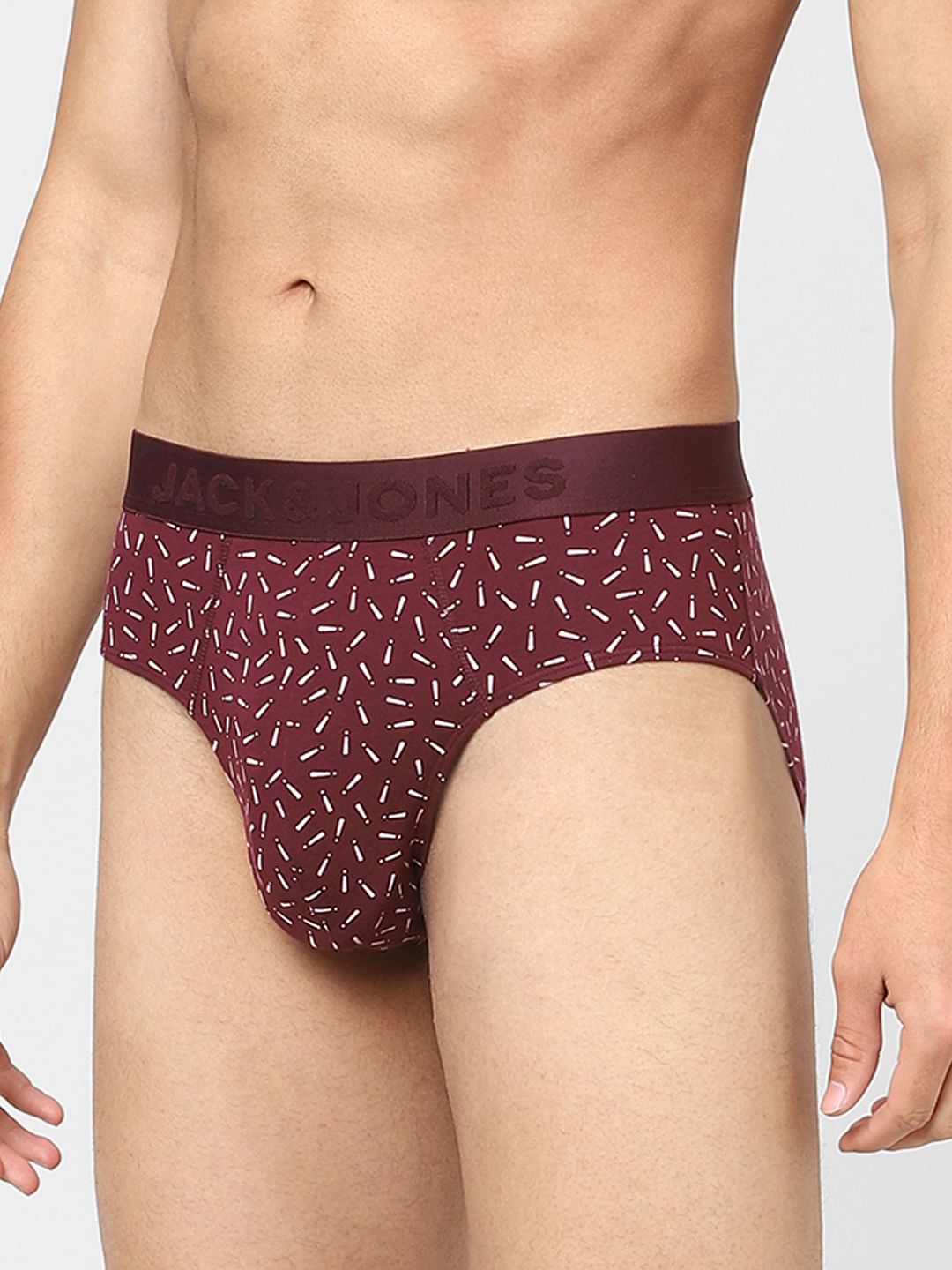 Maroon Printed Briefs