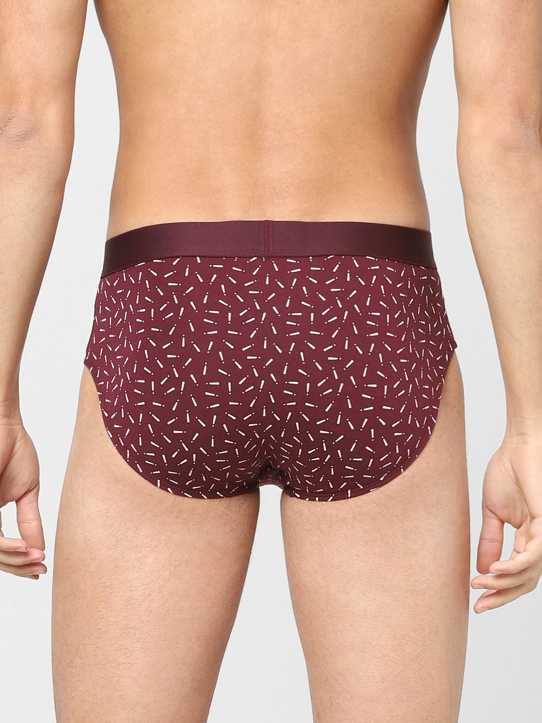 Maroon Printed Briefs
