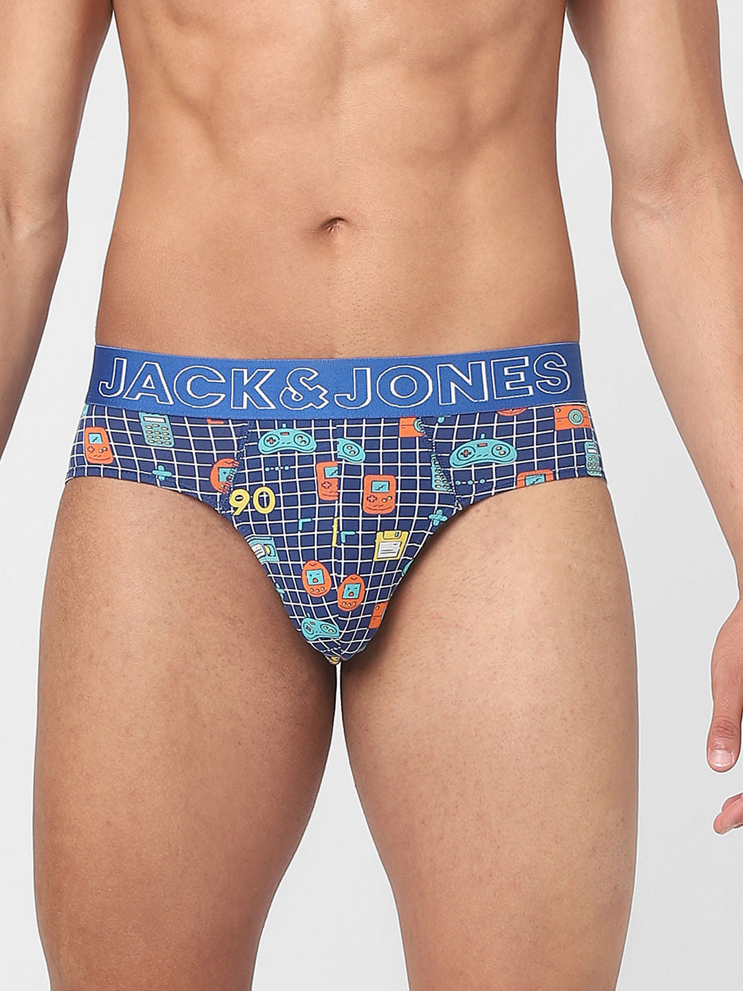 Blue Check Briefs - S