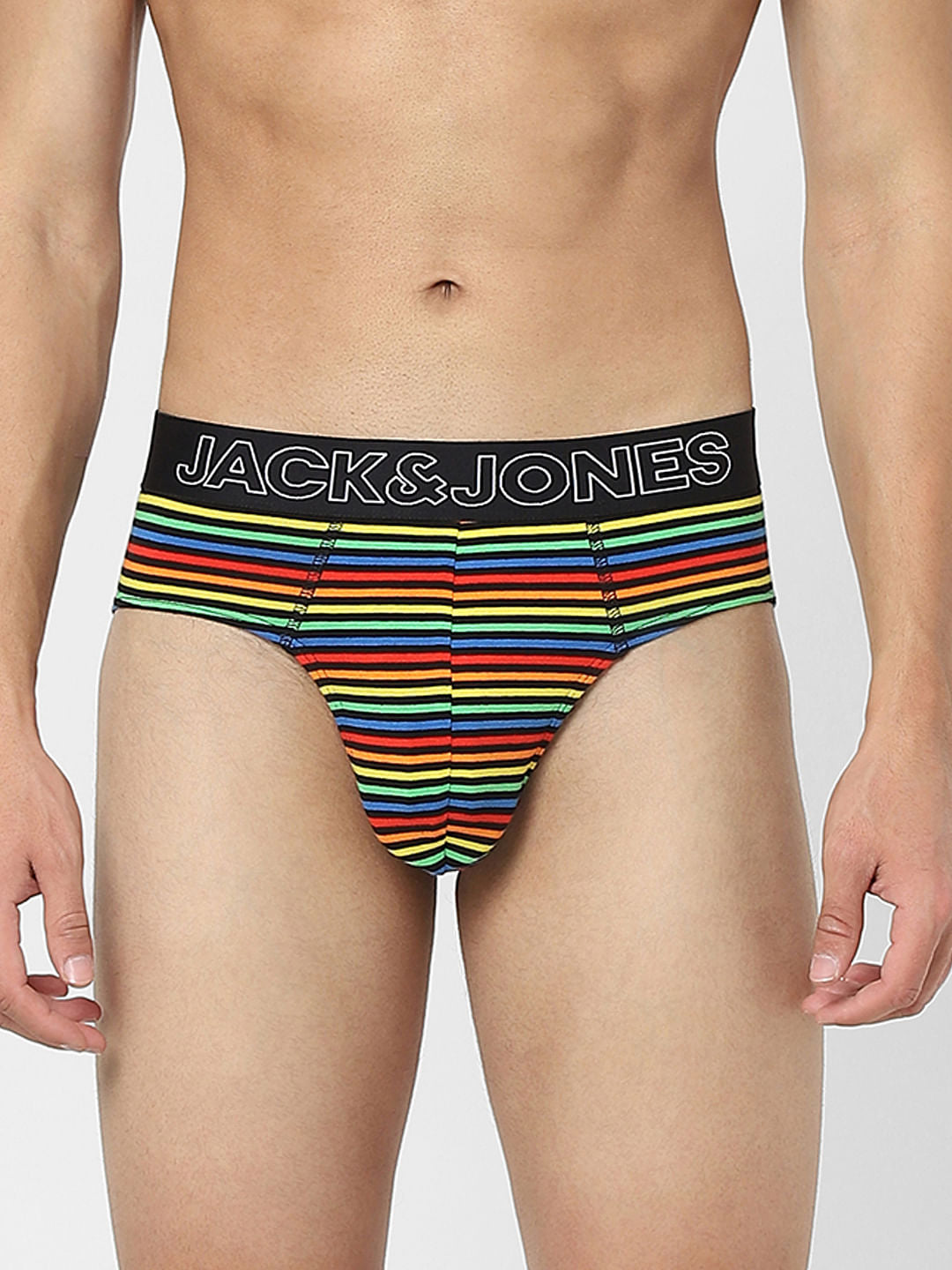 Multi-coloured Striped Briefs - S