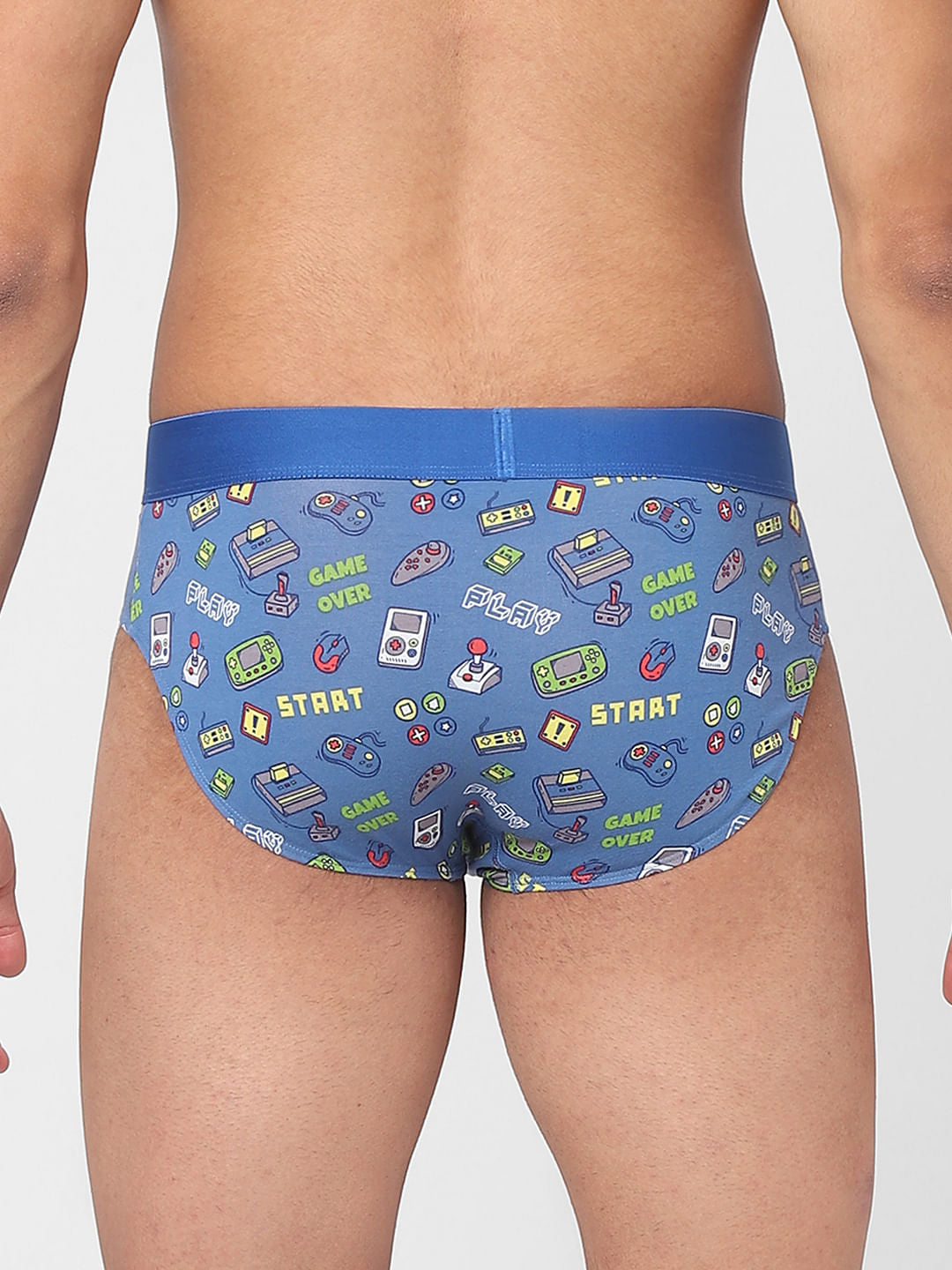 Blue Graphic Print Briefs