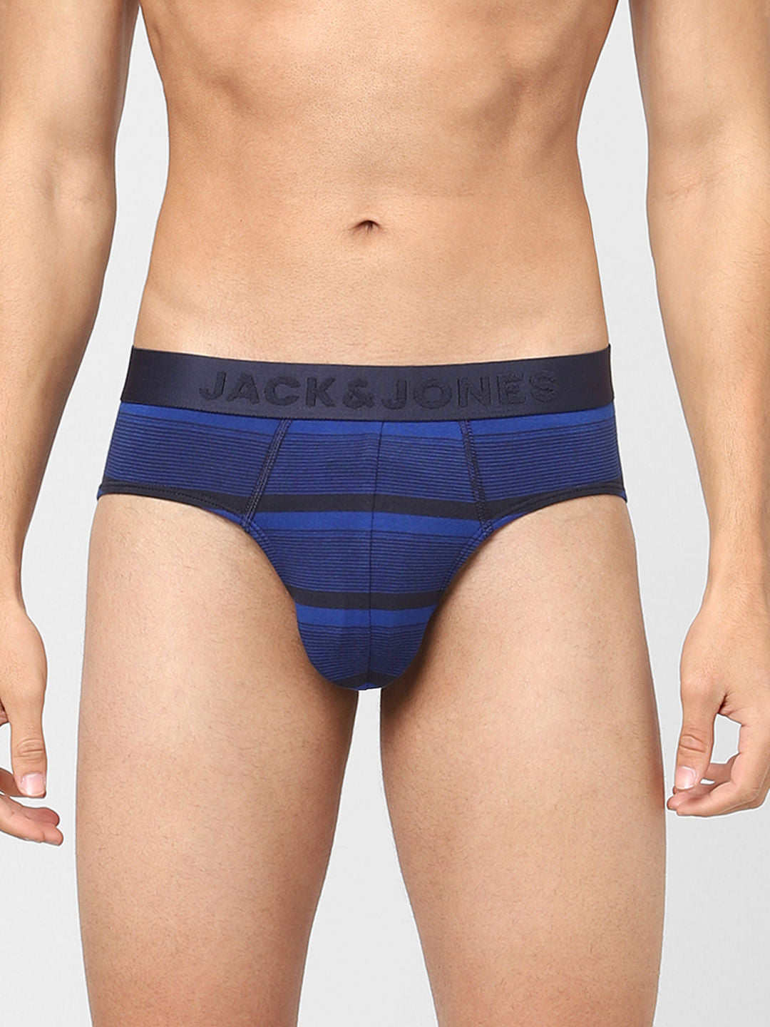Pack Of 2 Blue & Red Striped Briefs